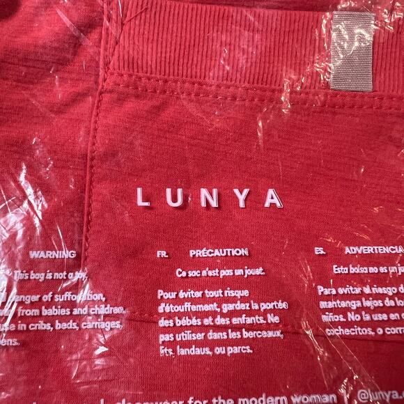 Lunya Cool Short Red Cotton Blend Lounge Sleep Shorts XL New In Packaging - Picture 10 of 12